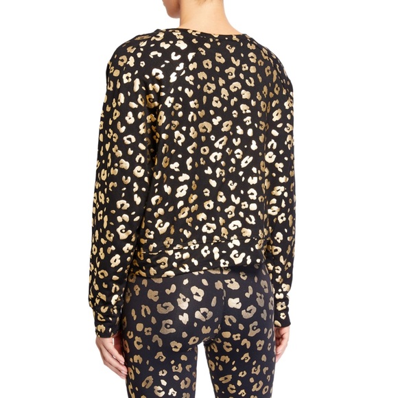 Terez Metallic Foil Cheetah-Print Sweatshirt NWT - Picture 2 of 7